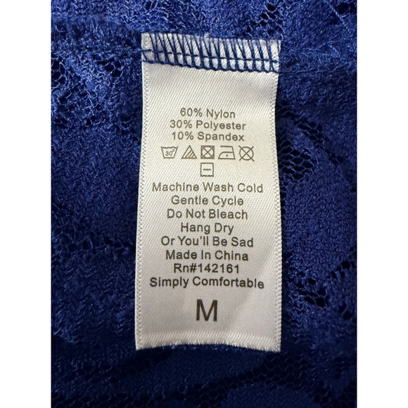 LuLaRoe Blue Lace Duster Vest Sleeveless Open Front Size Medium - Picture 8 of 8